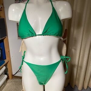 SHEIN Emerald Green Halter Bikini Set